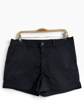 American Eagle Black Mid Rise Chino Shorts Stretch Womens Size 14 32 NWT Casual